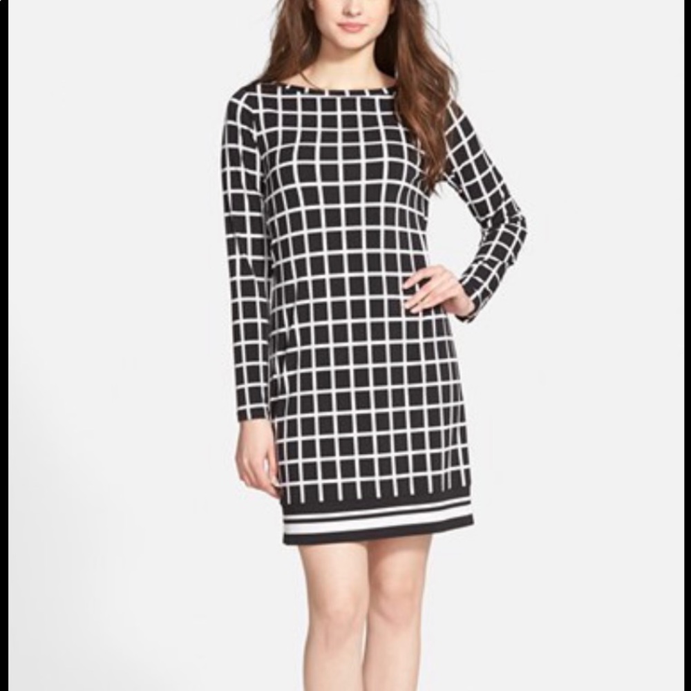 NWT Michael Kors Fitted Black and white dress